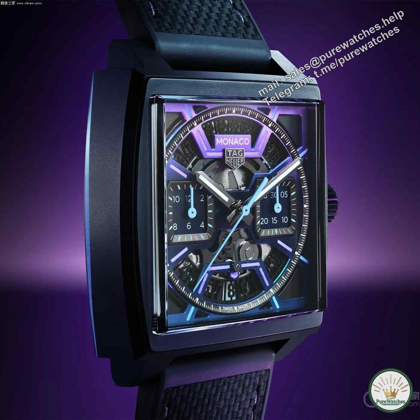 Night race light! TAG Heuer Monaco Limited Edition is here, the gradient purple and blue dial is breathtakingly beautiful, only 600 pieces!