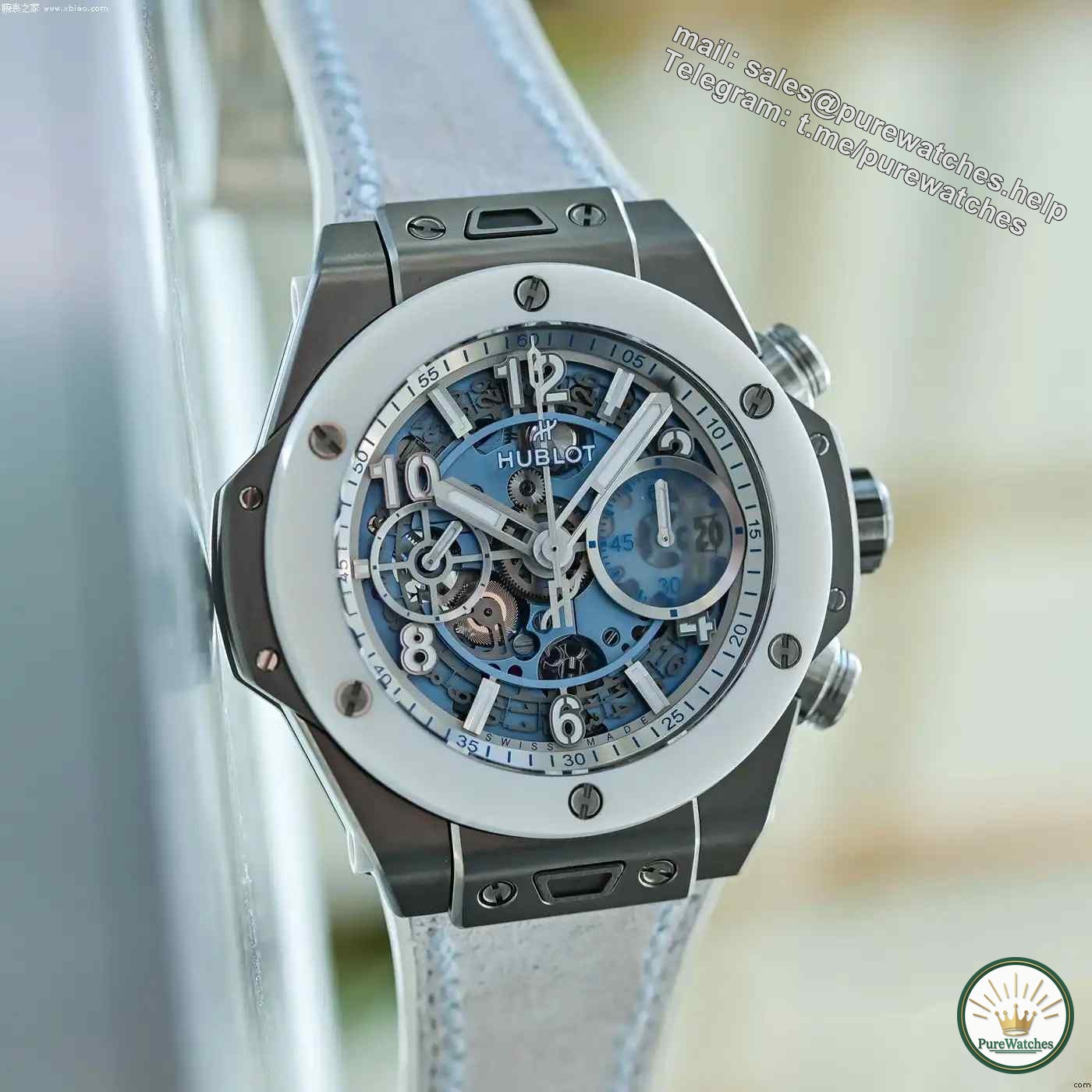 The beauty of ice crystals! Hublot Big Bang winter limited edition double watch debuts, sapphire transparent titanium ceramic dazzles white