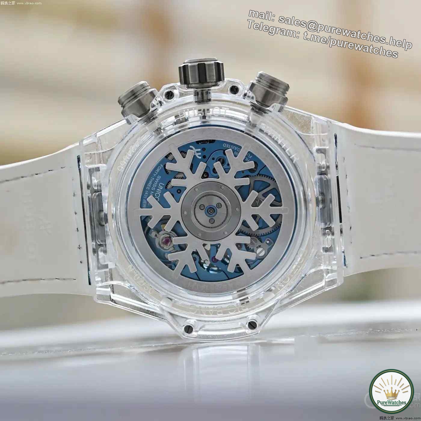 The beauty of ice crystals! Hublot Big Bang winter limited edition double watch debuts, sapphire transparent titanium ceramic dazzles white
