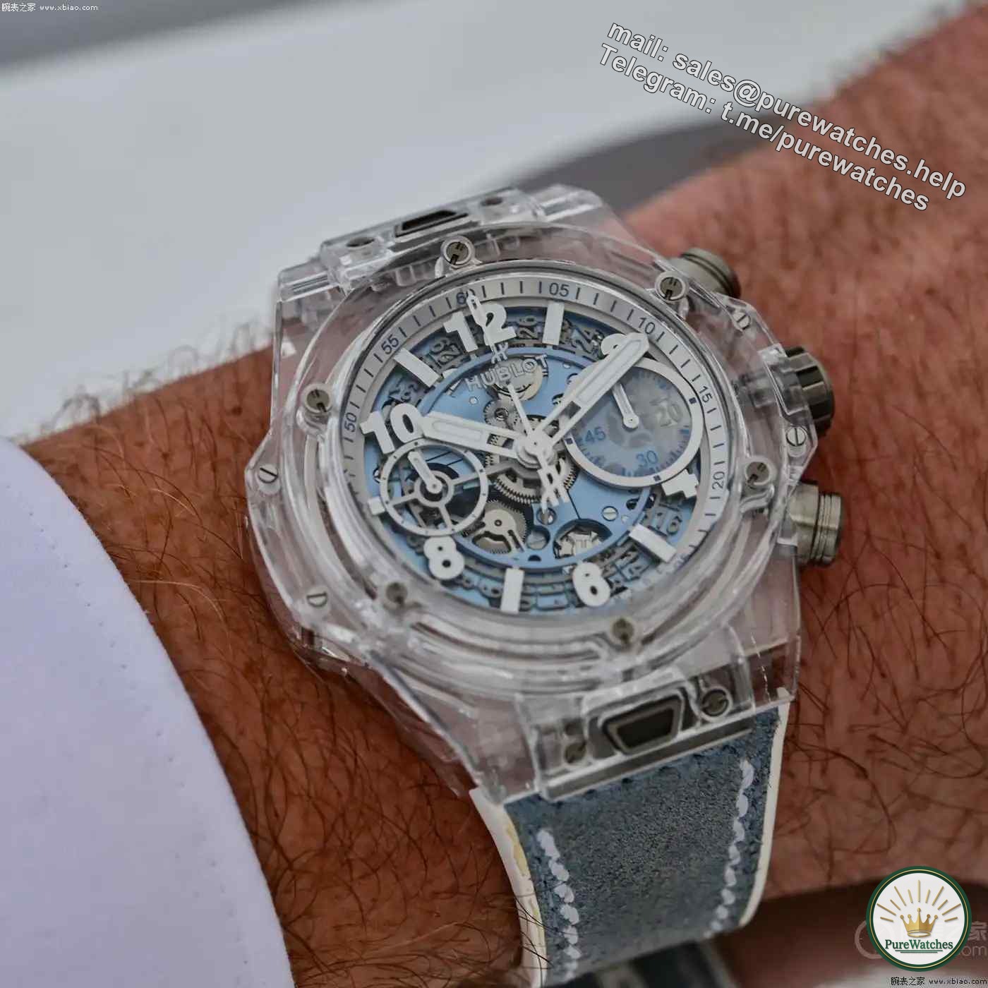 The beauty of ice crystals! Hublot Big Bang winter limited edition double watch debuts, sapphire transparent titanium ceramic dazzles white