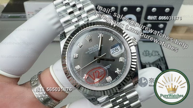 VS factory Rolex Gray Diamond Logic V2 actual test: 904L stainless steel + 3235 movement, the details are comparable to the original?