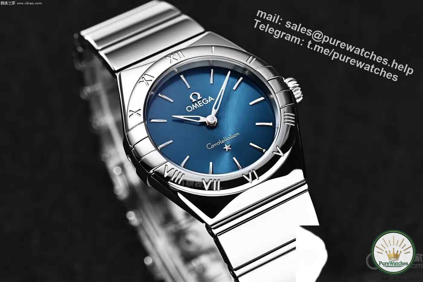 Omega Constellation Tricolor Palette New Work! The 28mm stainless steel claw is classic, and the diamond ring will dazzle you.
