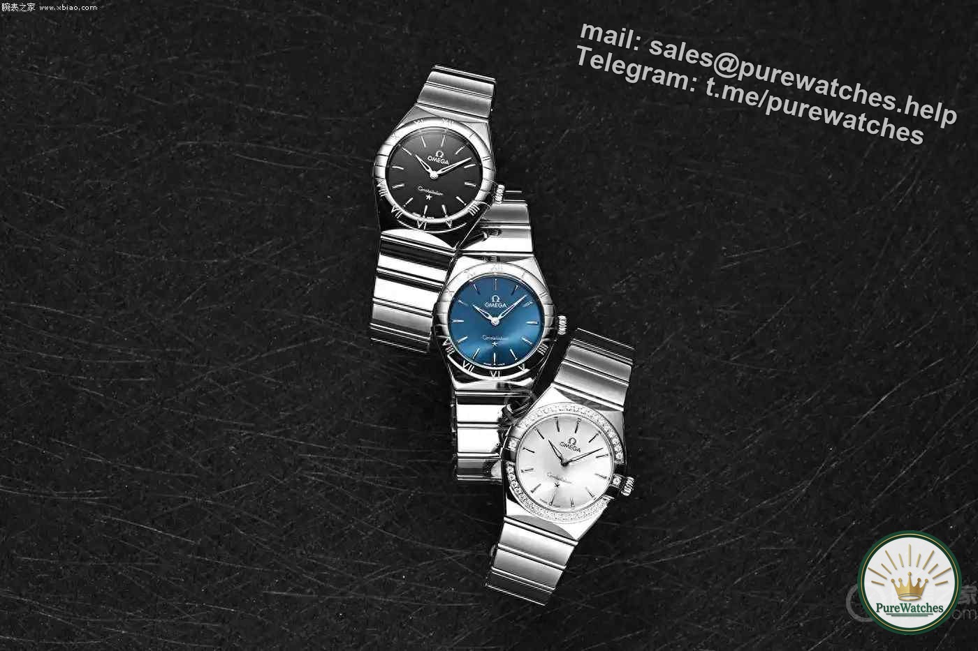 Omega Constellation Tricolor Palette New Work! The 28mm stainless steel claw is classic, and the diamond ring will dazzle you.