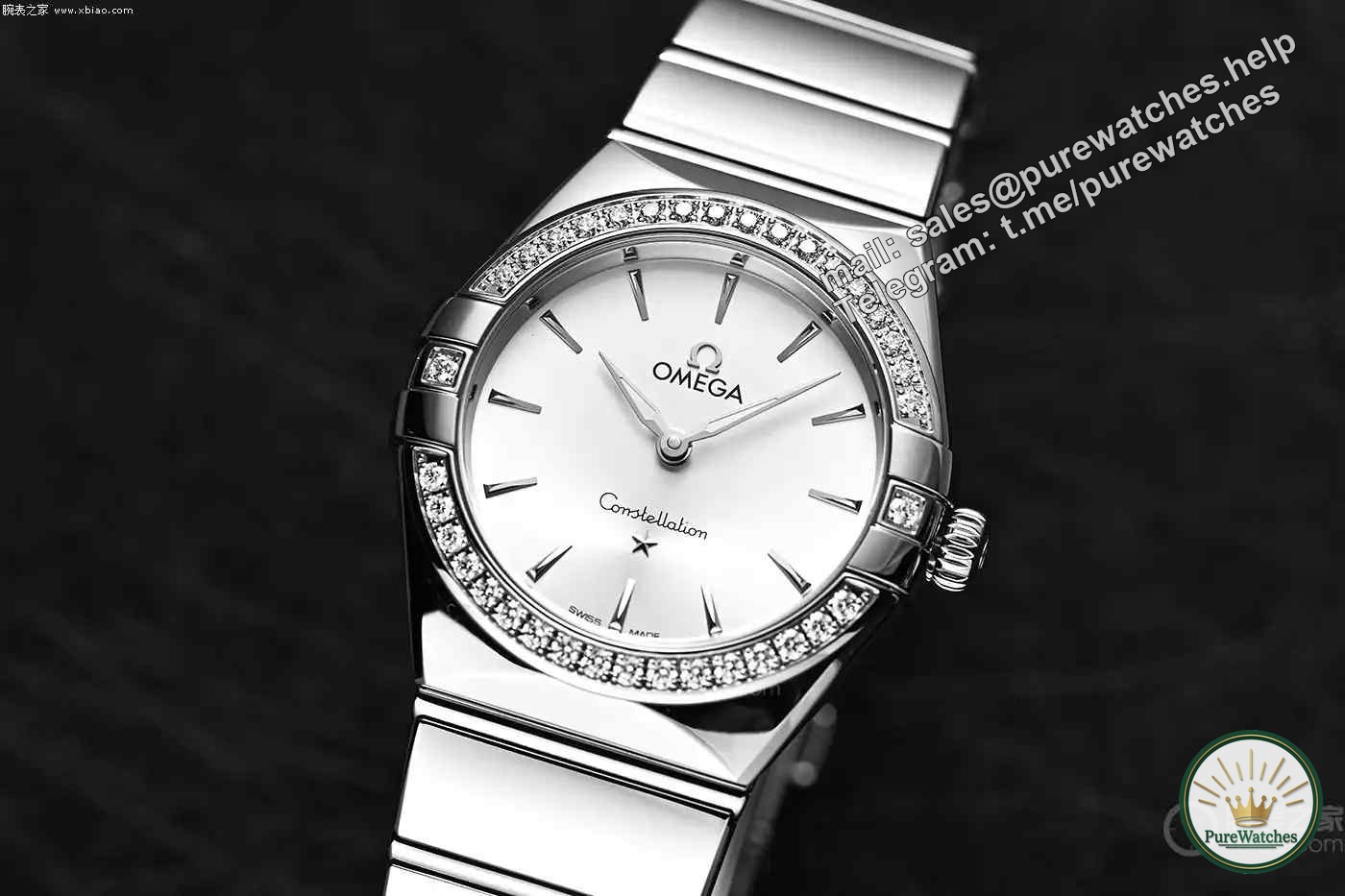 Omega Constellation Tricolor Palette New Work! The 28mm stainless steel claw is classic, and the diamond ring will dazzle you.