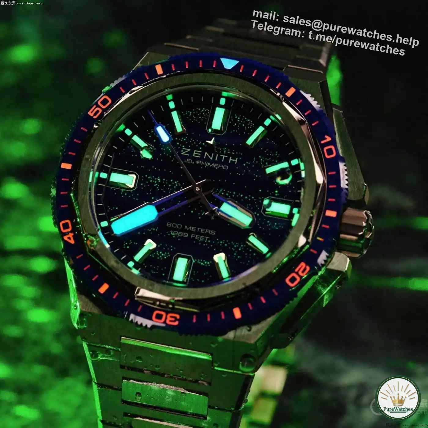 Put the ocean luminous light on your hands! Zenith’s bioluminescent diving watch is breathtakingly beautiful in the dark