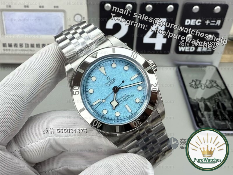 The small dial is back! ZF factory Tudor Biwan 54 model M79000, the lake blue sand table is breathtakingly beautiful!