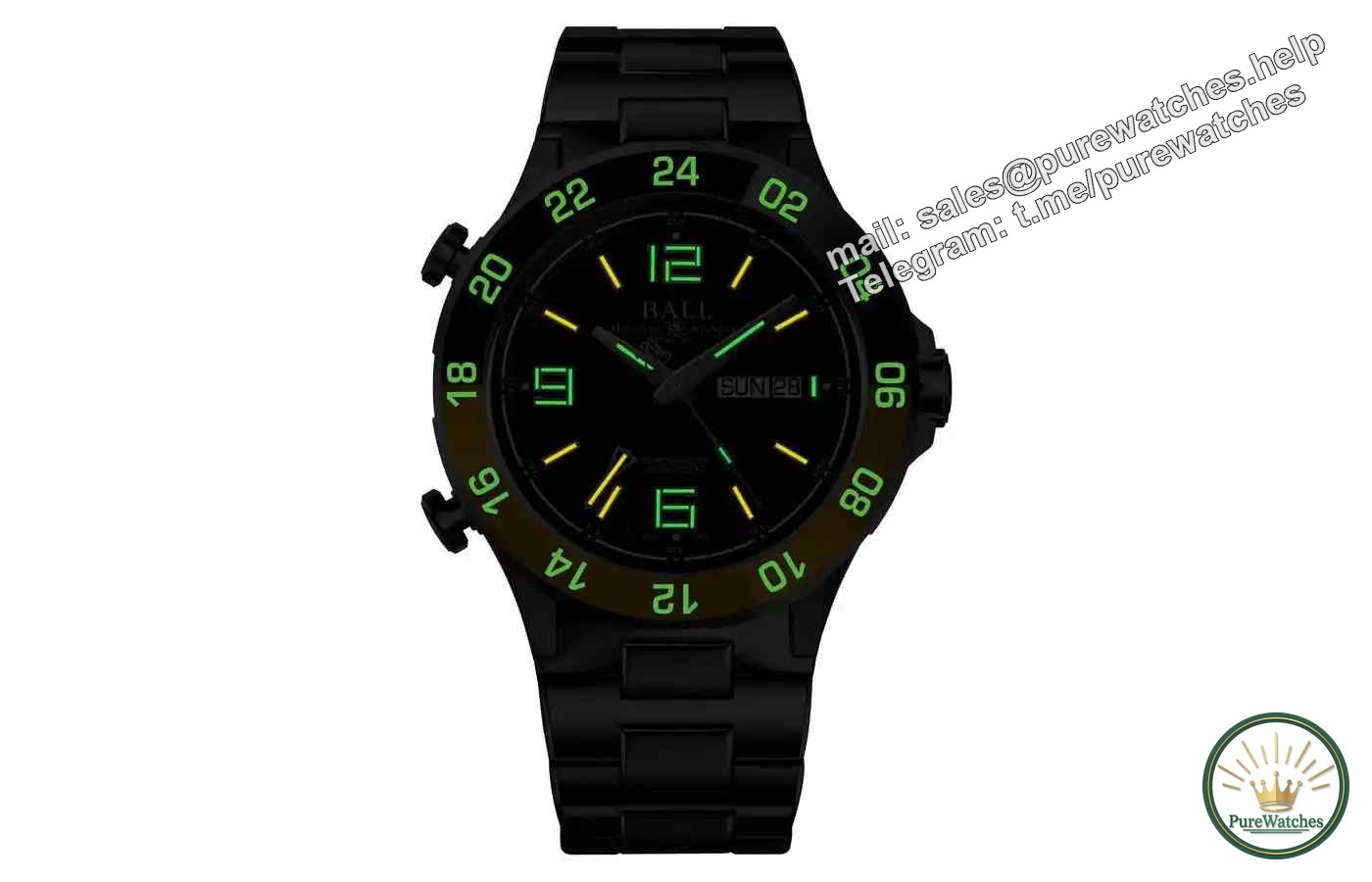 The brightest light in the darkness! Bohr yellow and black ceramic bezel GMT watch comes with 25 years of long-lasting luminous light, a hardcore debut