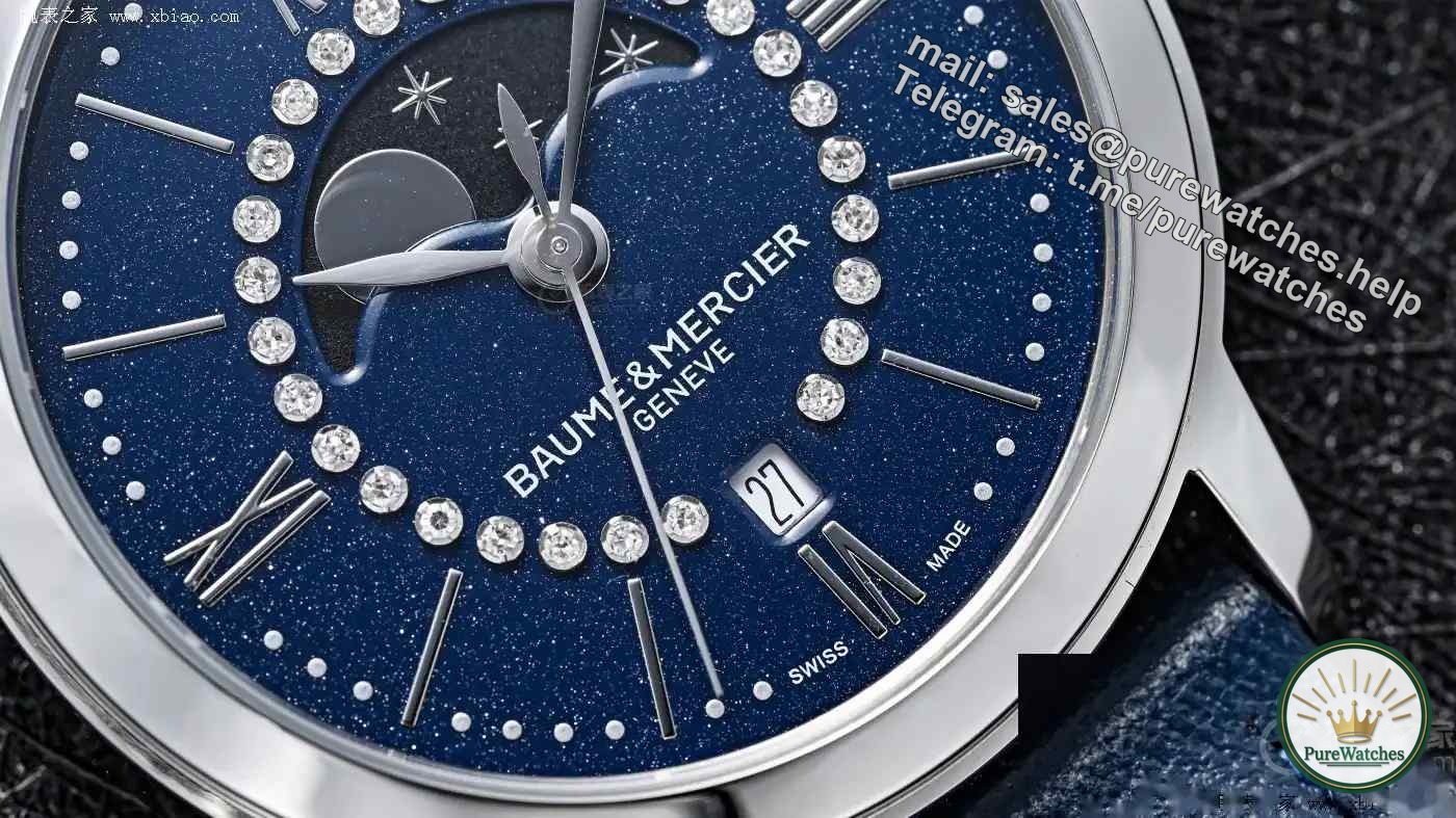 You can never go wrong with winter gift giving! Baume & Mercier “First Snow” watch, moon phase + diamond + sapphire crown, elegant to the core