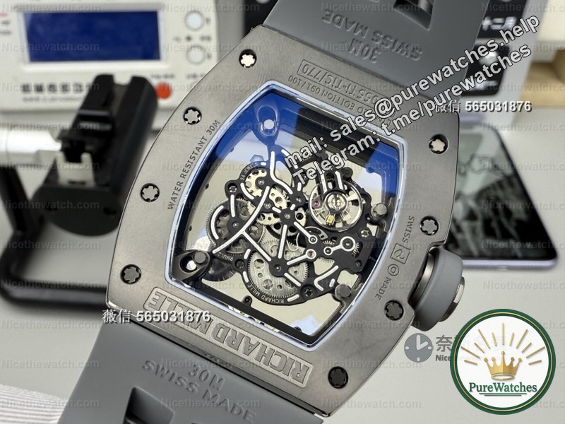 Get started with 1450 hardness “space gray”! ZF factory RM055 titanium carbide watch case review: real titanium carbide + RMUL2 movement, hardcore gamers close their eyes