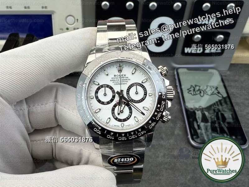 Reject “fake at a glance”! In-depth disassembly of BT Factory Panda Di: 904L steel case + sunken chronograph dial, Dandong 4130 movement zero reset accuracy reaches 98%