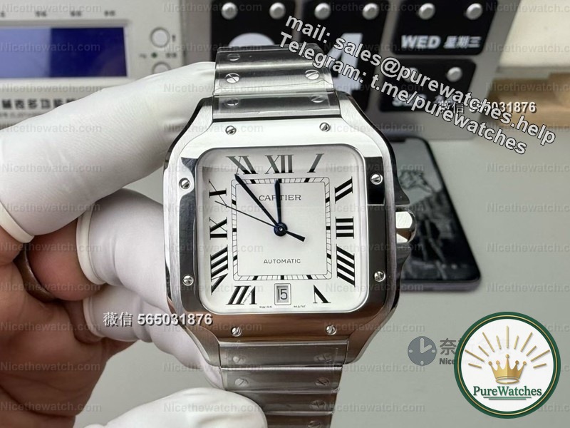 The first choice for couples! BV factory Santos 35/39.8mm dual size actual measurement, the details of the grilled blue hands + quick release strap are amazing