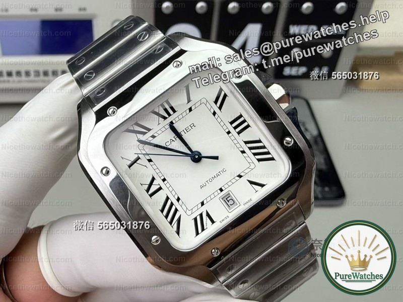 The first choice for couples! BV factory Santos 35/39.8mm dual size actual measurement, the details of the grilled blue hands + quick release strap are amazing