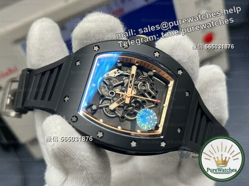 ZF factory Richard Mille RM-055 V3 in-depth review: black ceramic case + integrated movement, the first choice for hard-core sports watches?