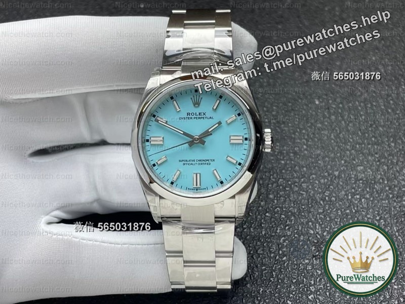 VS factory Tiffany Blue Oyster Perpetual actual measurement: Dandong 3230+27 ball movement, this fresh blue plate is so healing!