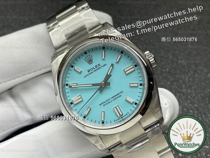 VS factory Tiffany Blue Oyster Perpetual actual measurement: Dandong 3230+27 ball movement, this fresh blue plate is so healing!