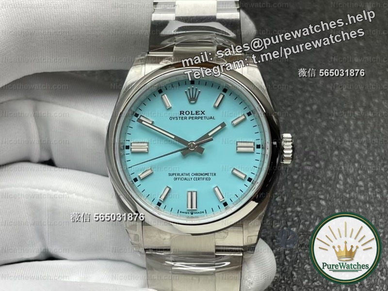 VS factory Tiffany Blue Oyster Perpetual actual measurement: Dandong 3230+27 ball movement, this fresh blue plate is so healing!