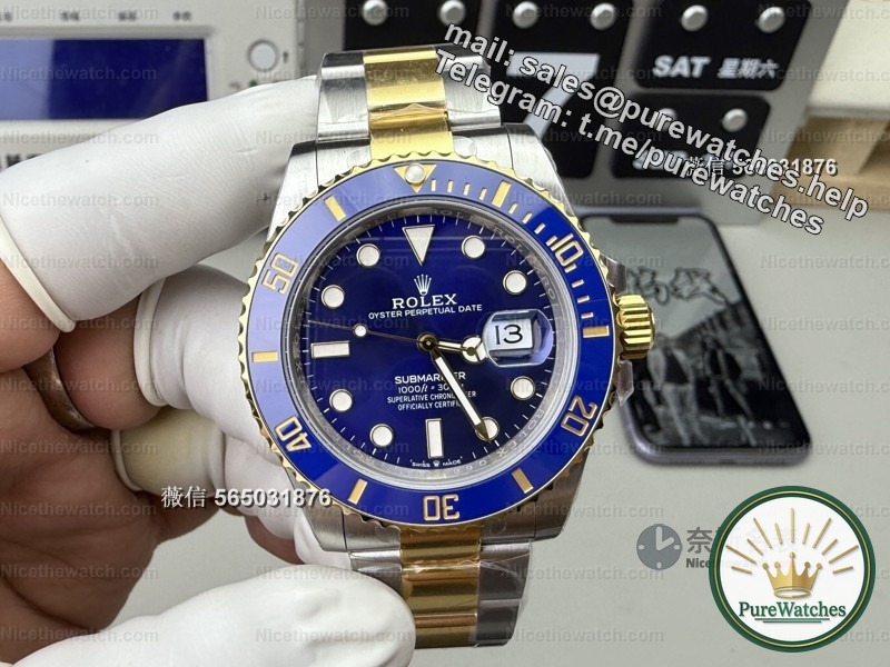 The ultimate evolution of the Golden Blue Water Ghost! VS factory V2 counterweight version measured 180 grams, Dandong 3235 movement + electroplating gold process is too good