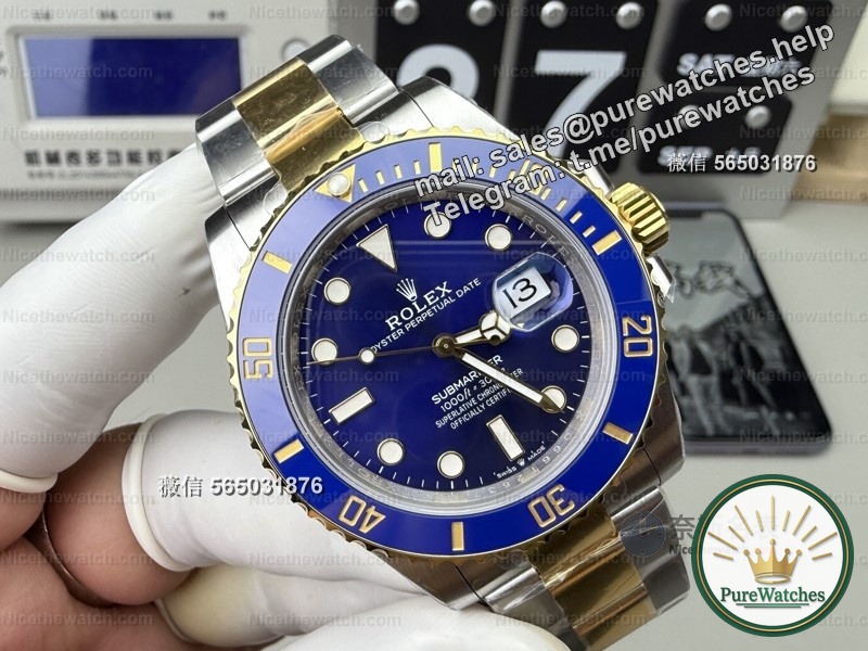 The ultimate evolution of the Golden Blue Water Ghost! VS factory V2 counterweight version measured 180 grams, Dandong 3235 movement + electroplating gold process is too good