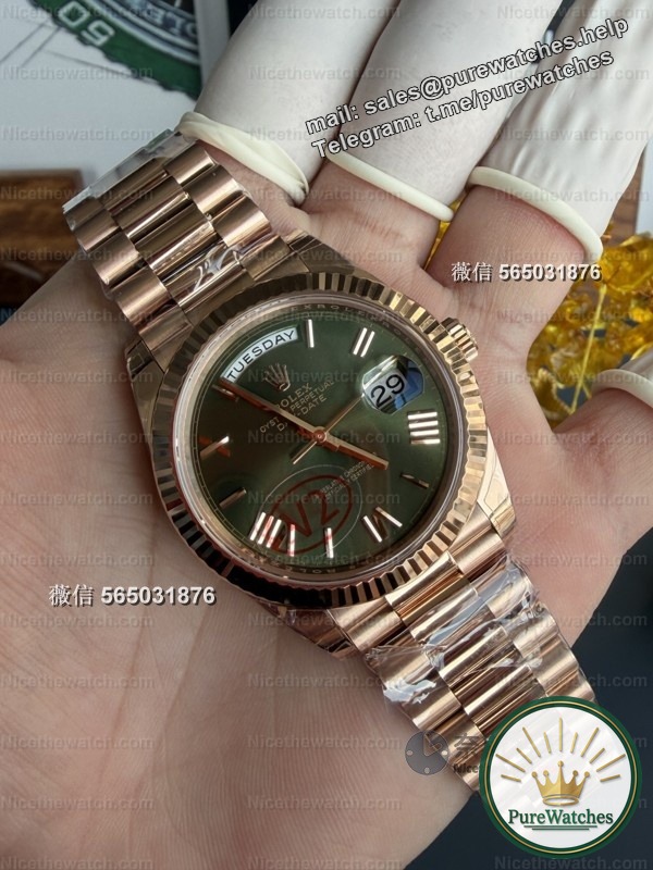 VS factory Rolex DD rose gold green dial V2 actual test: 182 grams of real pressure feel, how powerful is the Dandong 3255 movement?
