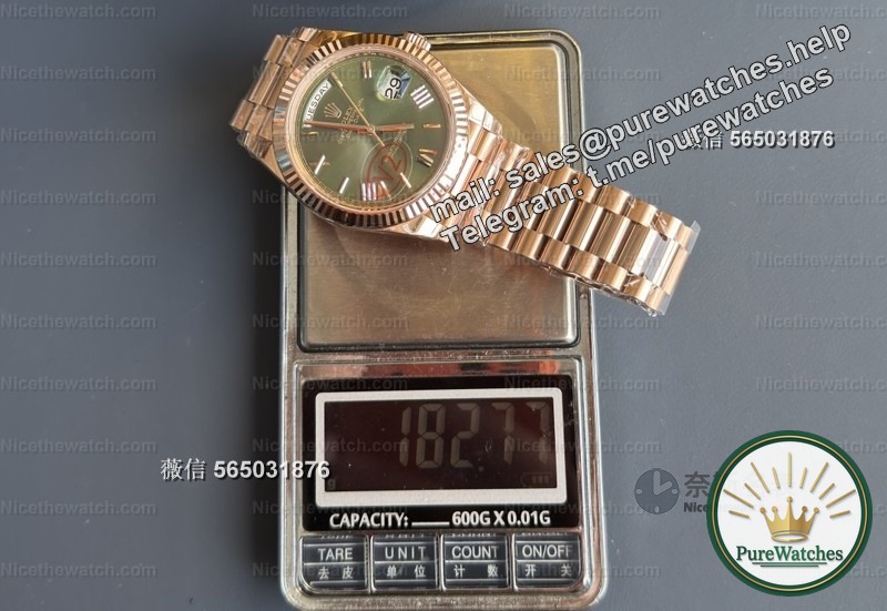 VS factory Rolex DD rose gold green dial V2 actual test: 182 grams of real pressure feel, how powerful is the Dandong 3255 movement?