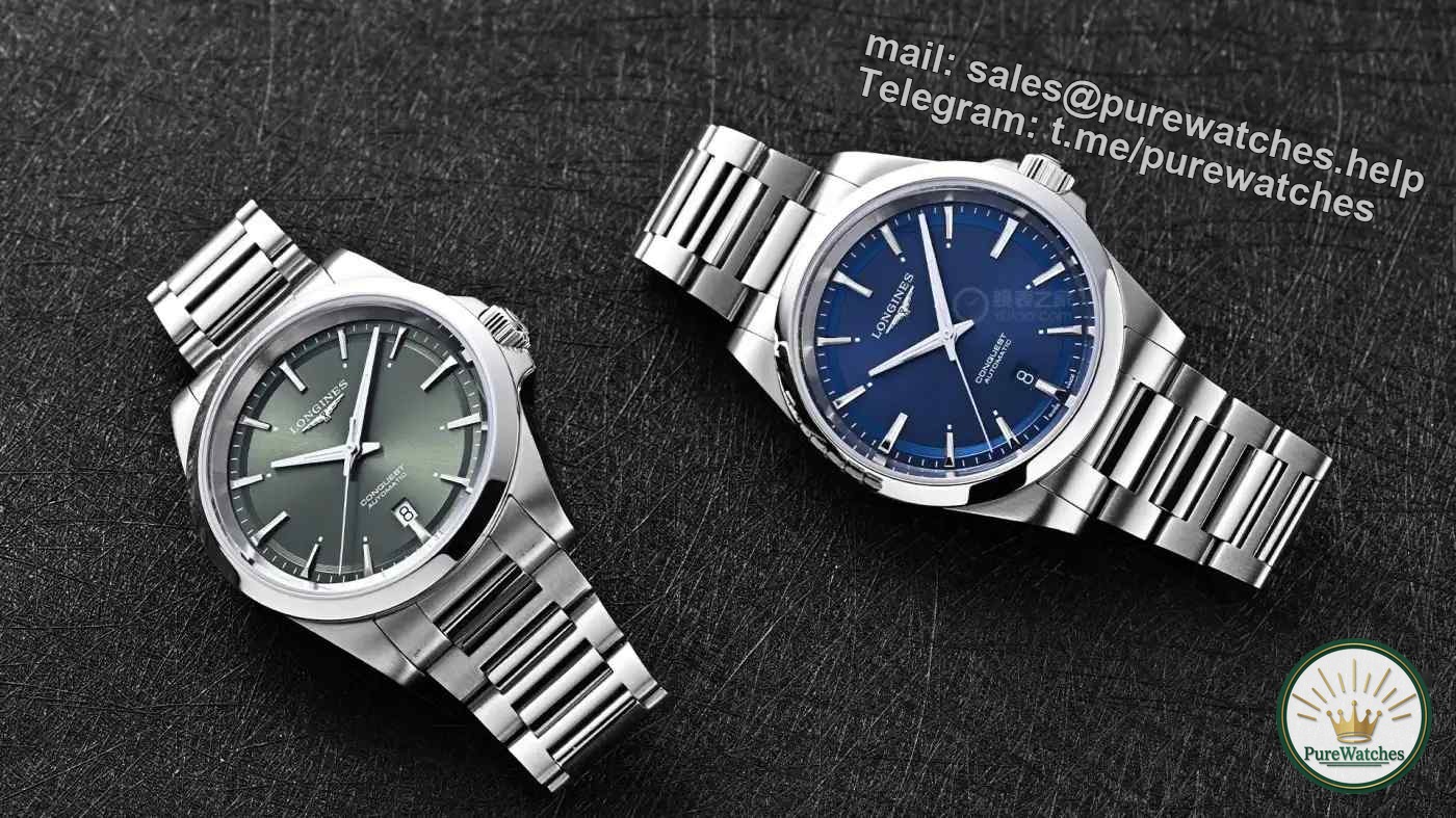 Wear this “Concas Green” for an elegant spring date: a 41mm stainless steel case with a sunburst dial, this looks stunning!