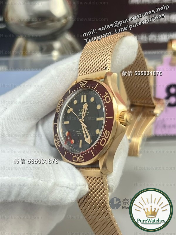 VS Factory Retro Bronze Gold Seamaster 300 In-Depth Review: Is Dandong 8806 movement + red gold color combination worth buying?