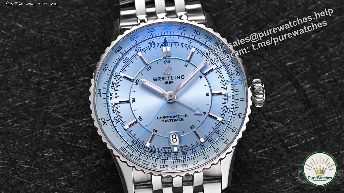 Breitling ice blue plate is as good as the sky! The aviation timing series is going crazy with this healing color