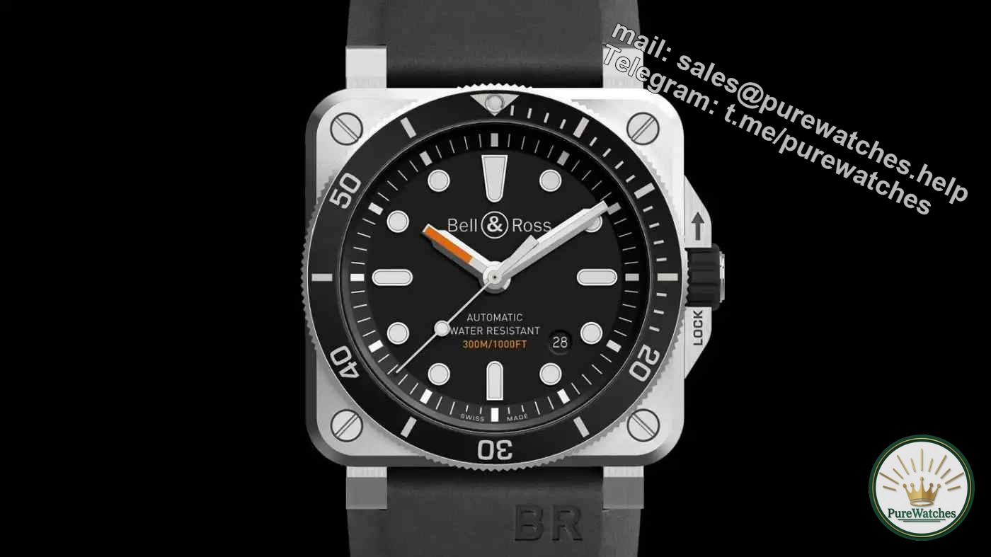 The only square diving watch! Bell & Ross BR 03-92 white plate, 300 meters waterproof + instrument panel design, rejects the sameness