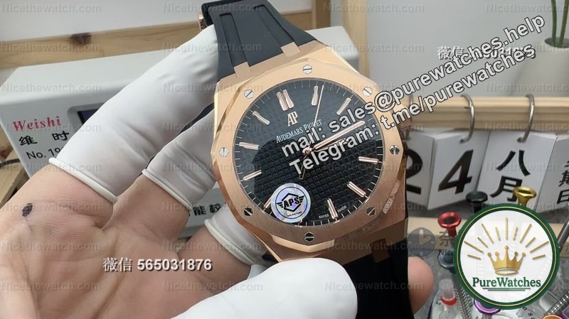 Which Royal Oak 15500 replica is better? APS factory 4302 card-free integrated movement + rose gold plating, detail restoration is superior to peers