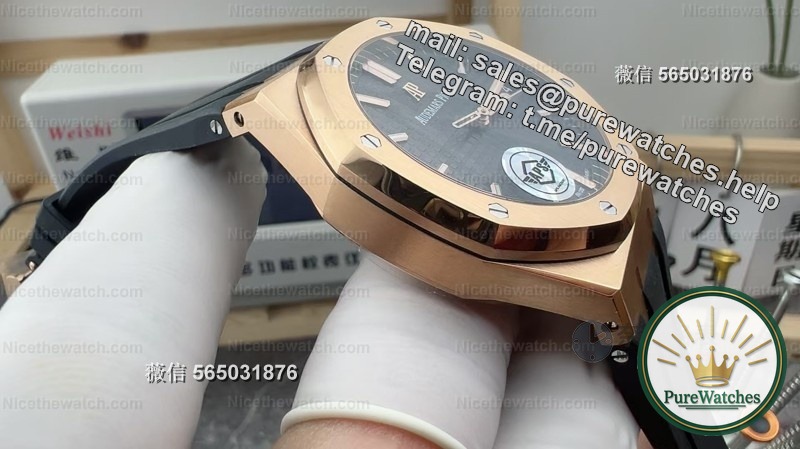 Which Royal Oak 15500 replica is better? APS factory 4302 card-free integrated movement + rose gold plating, detail restoration is superior to peers
