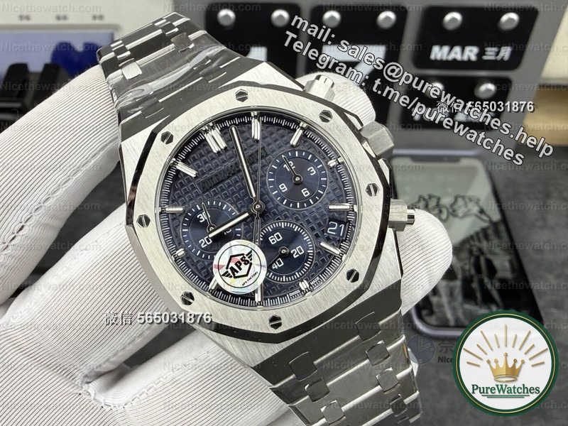 purewatches actual test: APS factory Audemars Piguet 26240 blue steel model, can the 4401 integrated movement replicate the deep blue of the “Royal Oak”?