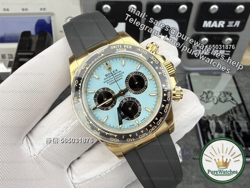 VS factory Tiffany blue and gold Daytona 4131 movement actual test: Can this new color become the new favorite for replicas?