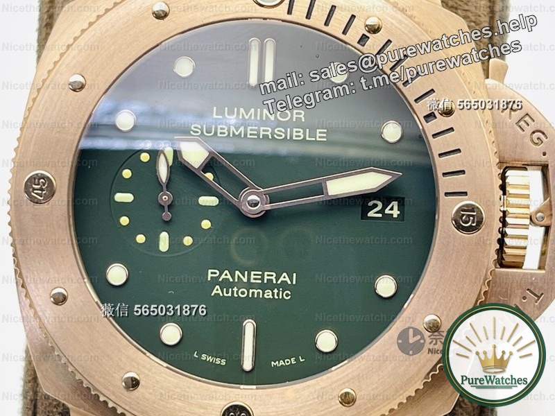 VS Factory Panerai PAM-382 Bronze Watch Actual Measurement: Powered by an integrated P9000 movement, this is what a tough guy watch should look like