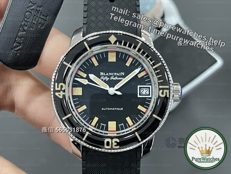 Stop buying low-end stuff! ZF factory Blancpain Fifty Fathoms 5008B real shot, curved mirror + fish scale pattern polishing, details that even a fanatic can’t find thorns in