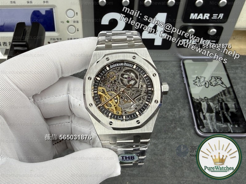 THB factory Audemars Piguet 15407 skeleton replica actual test: integrated skeleton movement, this “skeleton art” is really top-notch!