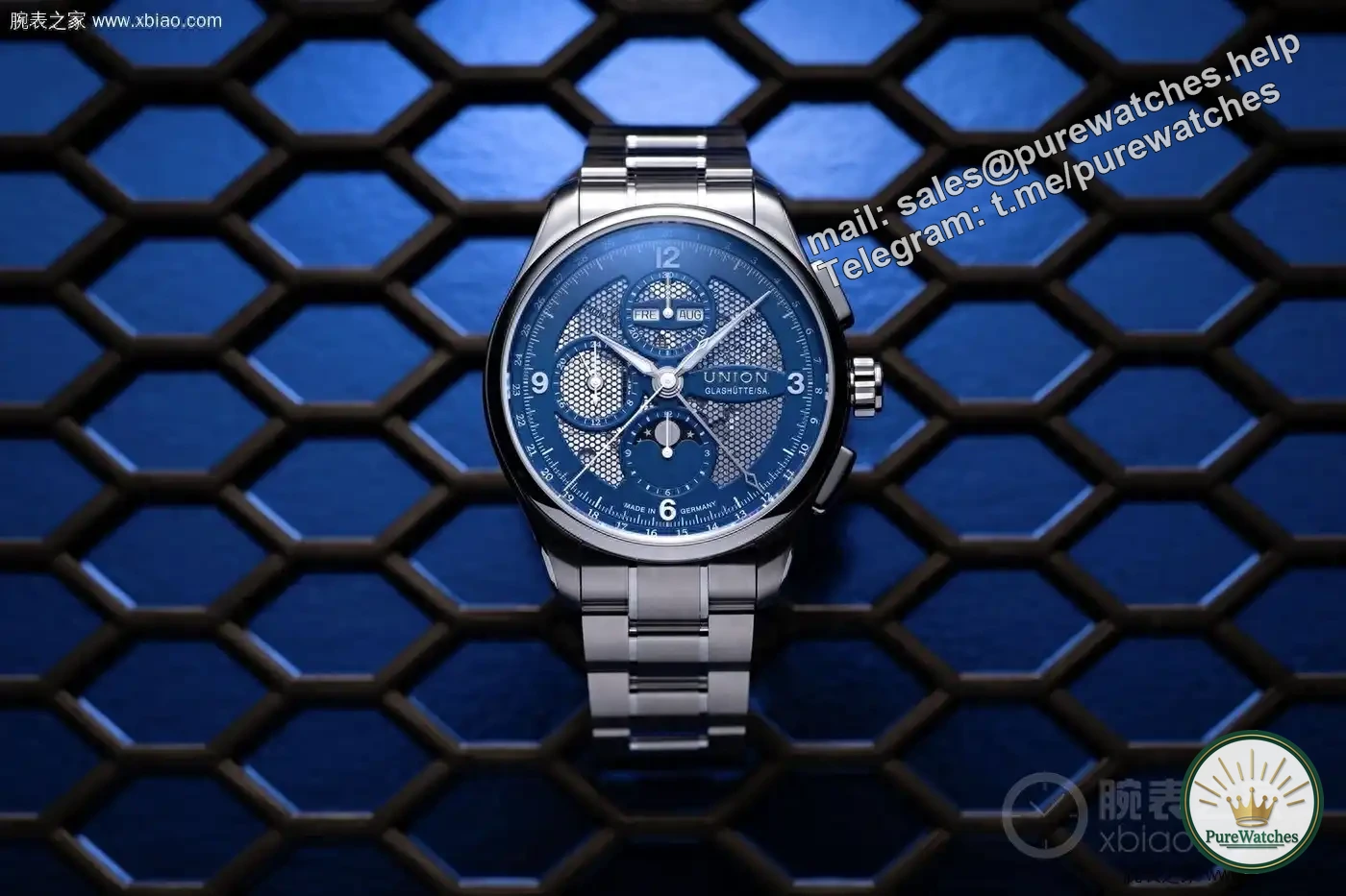 Complicated function steel watch for less than RMB 30,000: Yulian chronograph and moon phase are hollowed out, and the day, month, date and moon phase are all included.