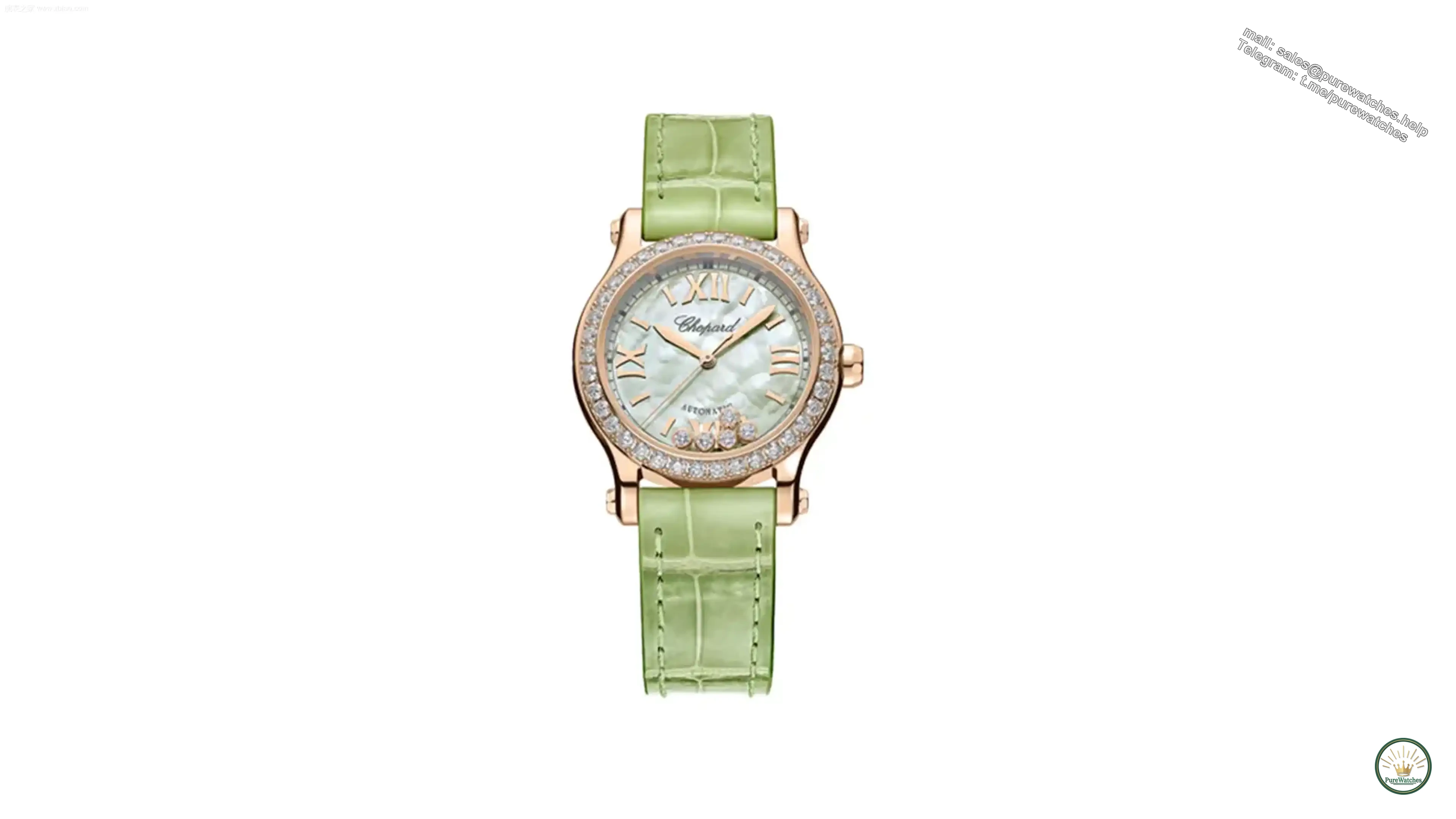 Who would you choose as your first watch in the summer? Omega White Speedmaster, Breitling Ice Blue Navigator, Chopard Mint Green Happy Diamond