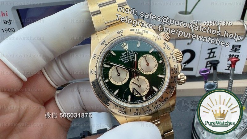 Actual measurement of VS Factory Green Gold Di V3: 184g counterweight + Dandong 4131 movement, this replica is too heavy to handle!