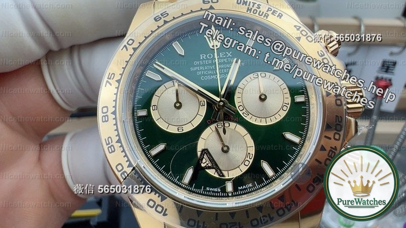 Actual measurement of VS Factory Green Gold Di V3: 184g counterweight + Dandong 4131 movement, this replica is too heavy to handle!