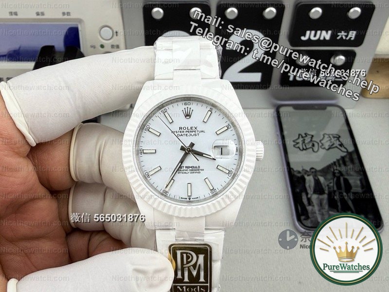 PPM factory AET modified log white ceramic actual measurement: high-tech ceramic + 3235 movement, this modified log is so personalized!