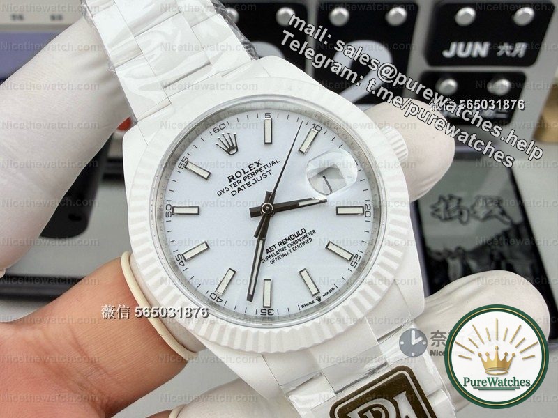 PPM factory AET modified log white ceramic actual measurement: high-tech ceramic + 3235 movement, this modified log is so personalized!