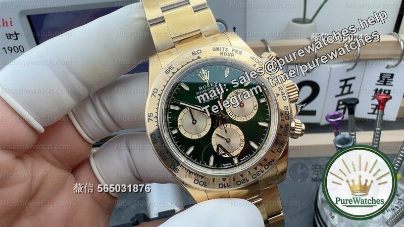 VS Factory Green Gold Di’s actual measurement: 184g counterweight + Dandong 4131 movement, this replica is too heavy on the hand!