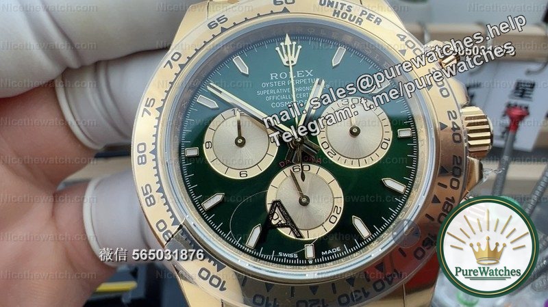 VS Factory Green Gold Di’s actual measurement: 184g counterweight + Dandong 4131 movement, this replica is too heavy on the hand!