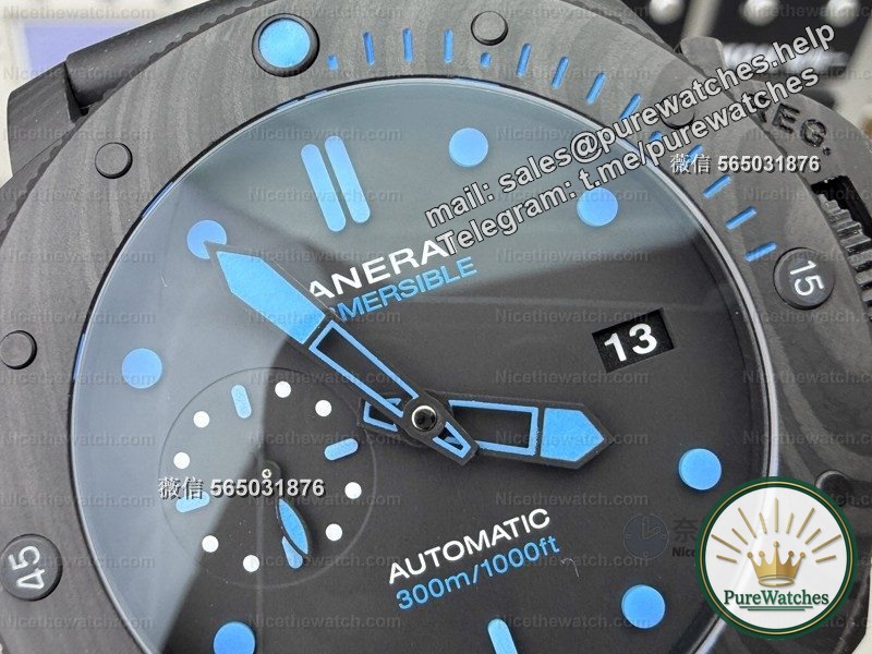 VS factory Panerai 1616 actual measurement: carbon fiber case + P9010 movement, this large diameter watch is really light!