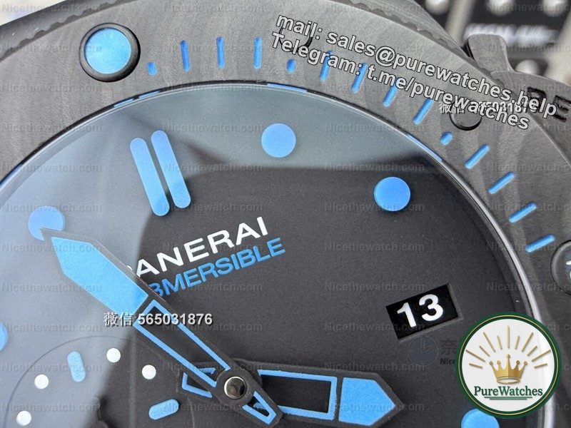 VS factory Panerai 1616 actual measurement: carbon fiber case + P9010 movement, this large diameter watch is really light!