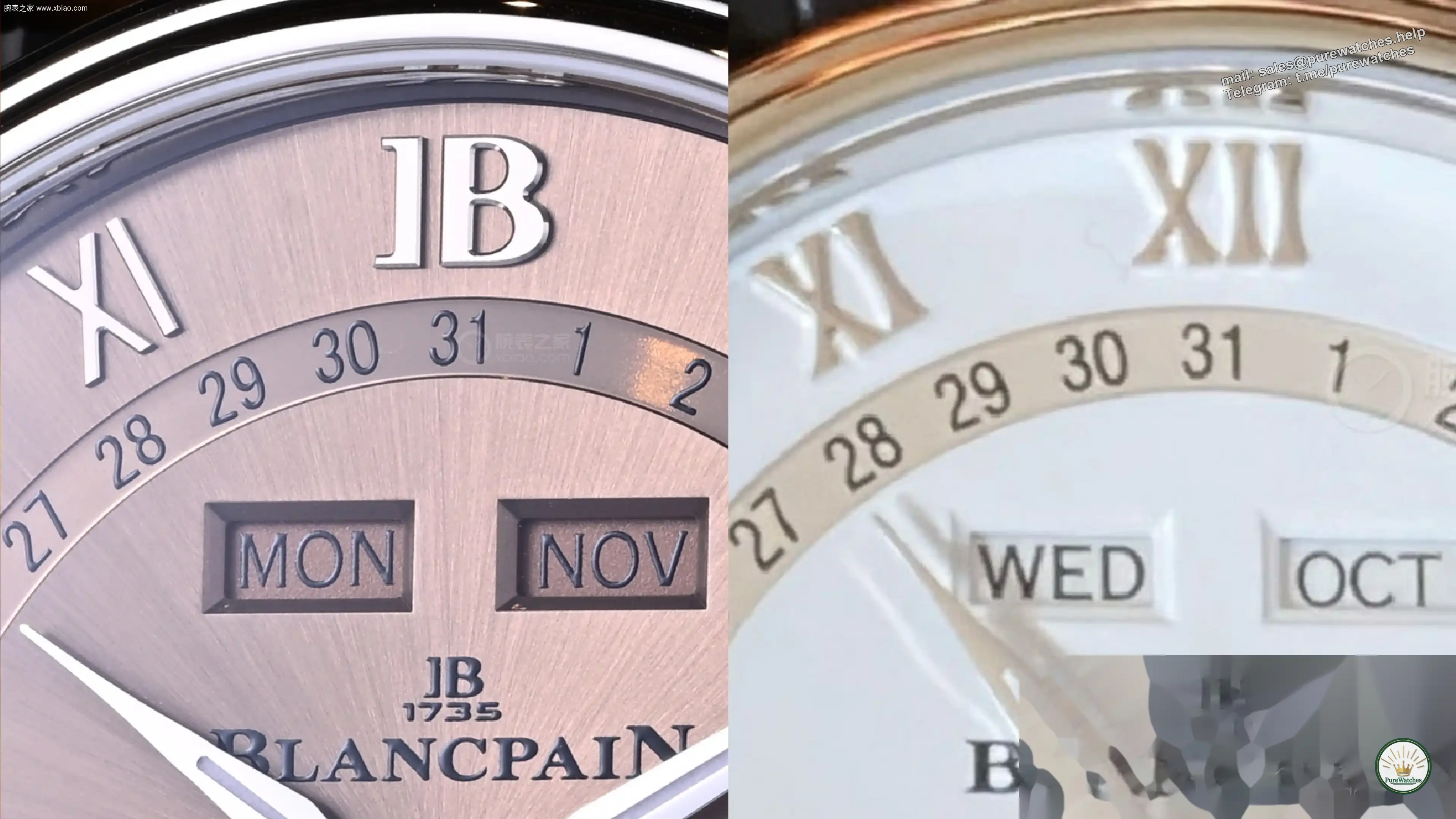 Blancpain 6654 upgraded again: sword-shaped hands + “JB” time scale + white gold moon phase, steel case starting from 134,500