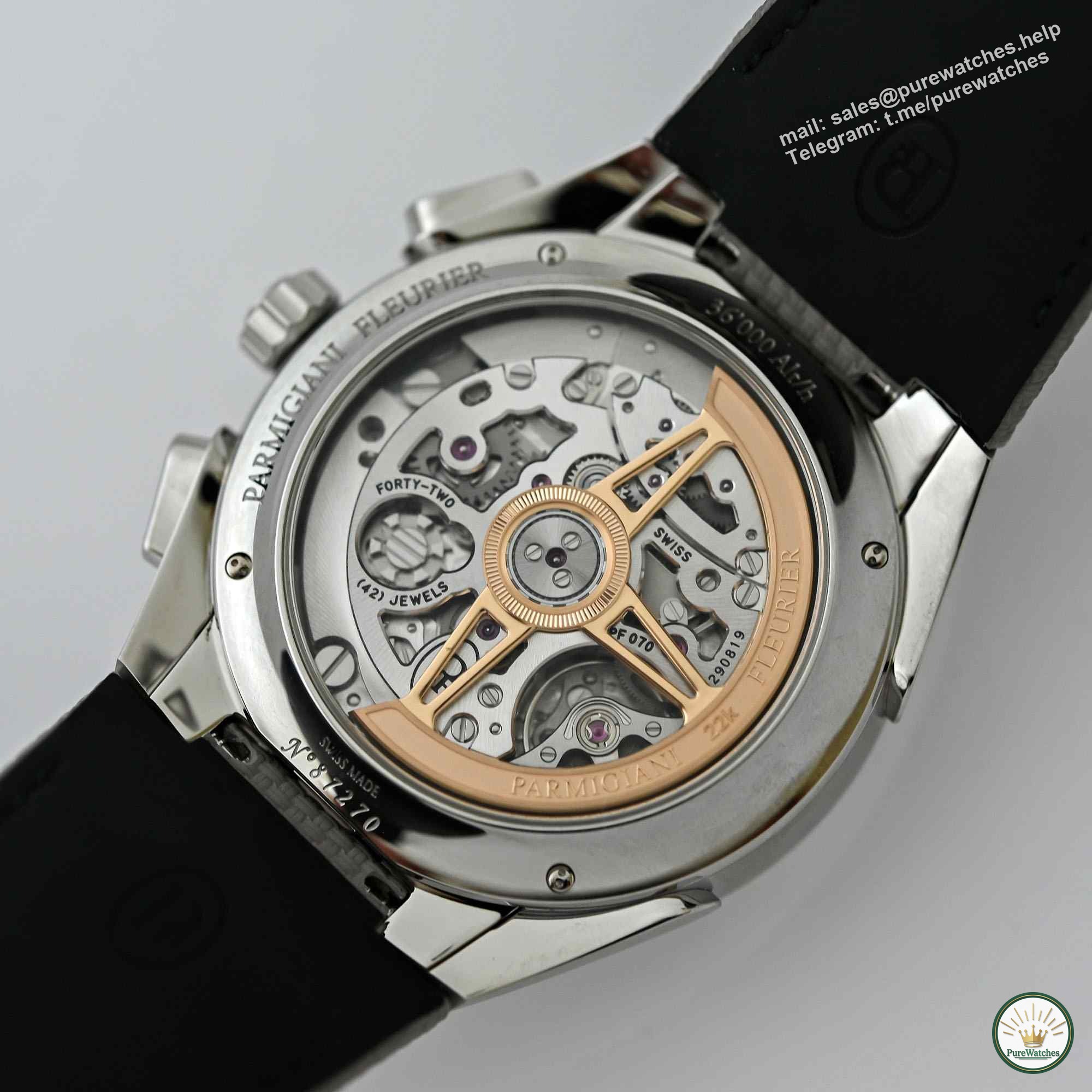 The new Parmigiani Fleurier Tonda PF Sport chronograph strap, public price 31,400 euros