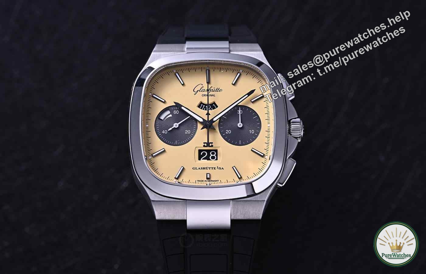 Glashütte’s original large calendar chronograph from the 1970s, both beautiful and powerful!