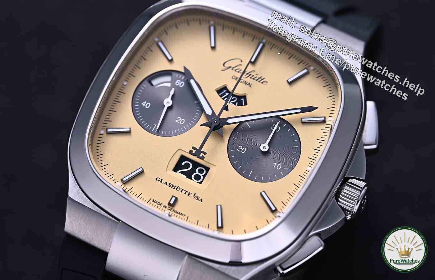 Glashütte’s original large calendar chronograph from the 1970s, both beautiful and powerful!