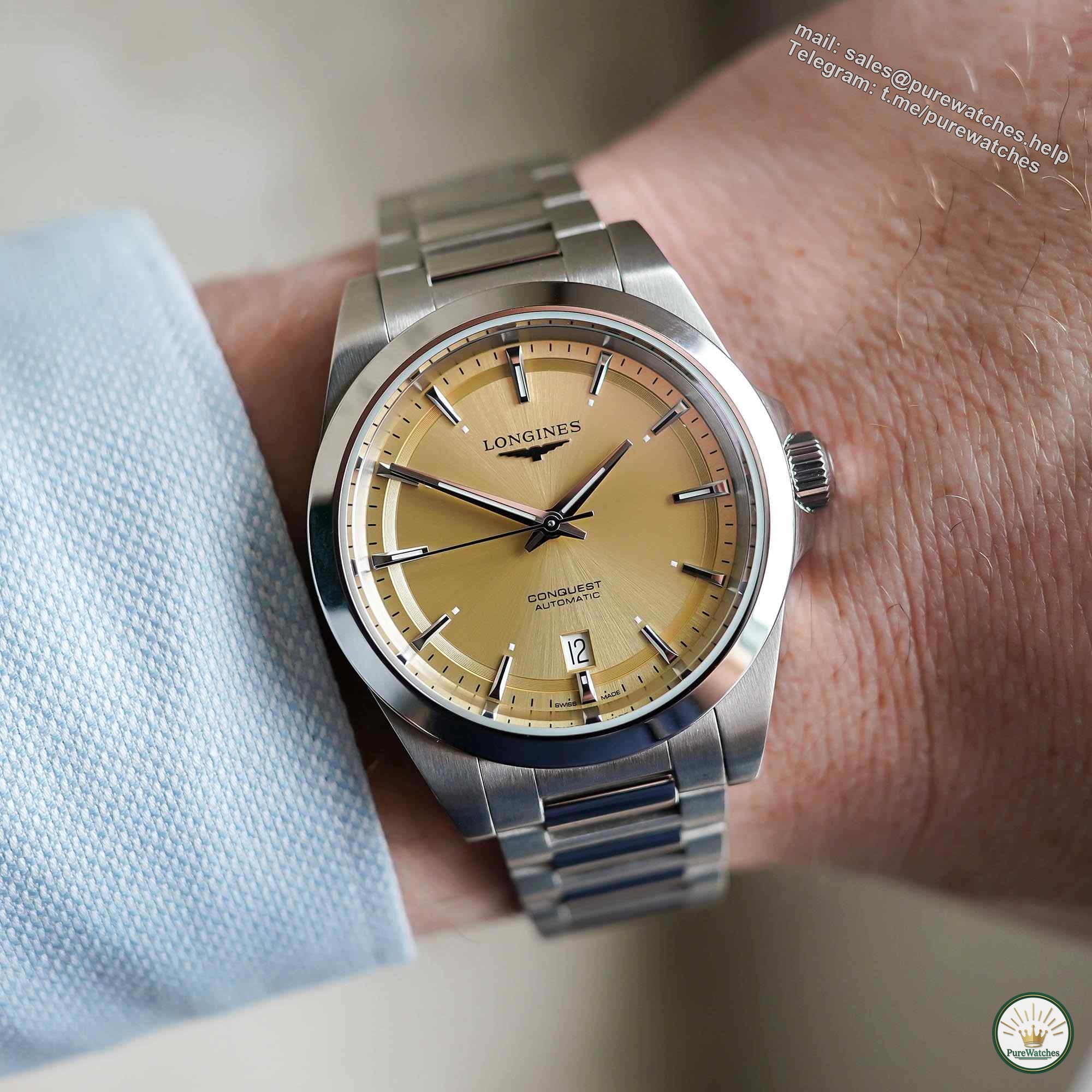What is the price of the new Longines Concas and which color is better to buy? How is the panda plate doing?